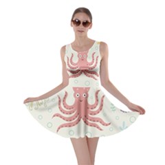 Underwater Seamless Pattern Light Background Funny Skater Dress