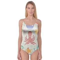 Underwater Seamless Pattern Light Background Funny Camisole Leotard 