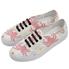 Underwater Seamless Pattern Light Background Funny Women s Classic Low Top Sneakers