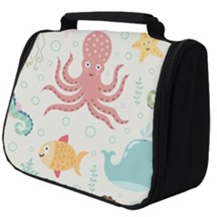 Underwater Seamless Pattern Light Background Funny Full Print Travel Pouch (Big)