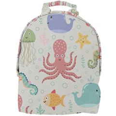 Underwater Seamless Pattern Light Background Funny Mini Full Print Backpack