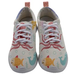 Underwater Seamless Pattern Light Background Funny Mens Athletic Shoes