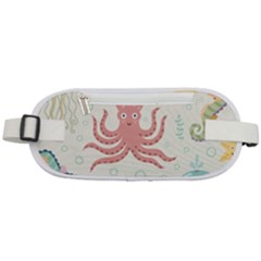 Underwater Seamless Pattern Light Background Funny Rounded Waist Pouch