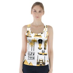 Egypt Symbols Decorative Icons Set Racer Back Sports Top by Wegoenart