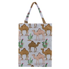 Camels Cactus Desert Pattern Classic Tote Bag by Wegoenart