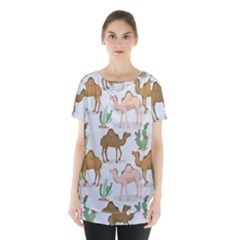 Camels Cactus Desert Pattern Skirt Hem Sports Top by Wegoenart