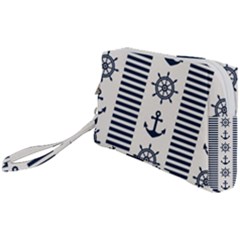 Nautical Seamless Pattern Vector Illustration Wristlet Pouch Bag (small)