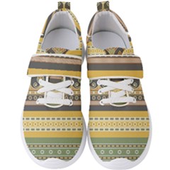 Seamless Pattern Egyptian Ornament With Lotus Flower Men s Velcro Strap Shoes by Wegoenart