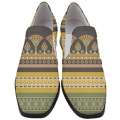 Seamless Pattern Egyptian Ornament With Lotus Flower Women Slip On Heel Loafers by Wegoenart