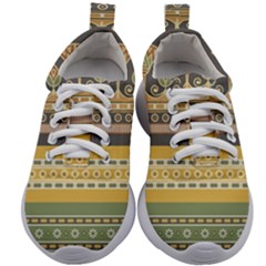 Seamless Pattern Egyptian Ornament With Lotus Flower Kids Athletic Shoes by Wegoenart