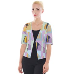 Egypt Icons Set Flat Style Cropped Button Cardigan