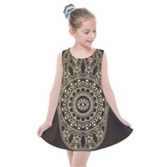 Hamsa Hand Drawn Symbol With Flower Decorative Pattern Kids  Summer Dress by Wegoenart