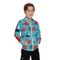 Seamless Pattern Nautical Icons Cartoon Style Kids  Windbreaker