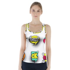 Set Colorful Comic Speech Bubbles Racer Back Sports Top by Wegoenart