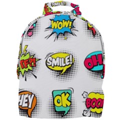 Set Colorful Comic Speech Bubbles Mini Full Print Backpack by Wegoenart