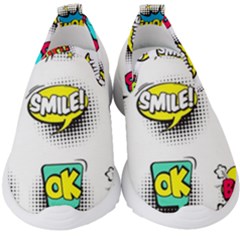 Set Colorful Comic Speech Bubbles Kids  Slip On Sneakers by Wegoenart