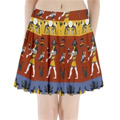 Ancient Egyptian Religion Seamless Pattern Pleated Mini Skirt