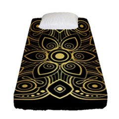 Luxury Golden Mandala Background Fitted Sheet (single Size) by Wegoenart