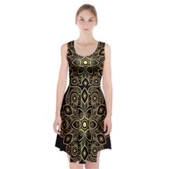 Luxury Golden Mandala Background Racerback Midi Dress