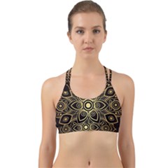 Luxury Golden Mandala Background Back Web Sports Bra by Wegoenart