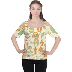 Egypt Seamless Pattern Cutout Shoulder Tee