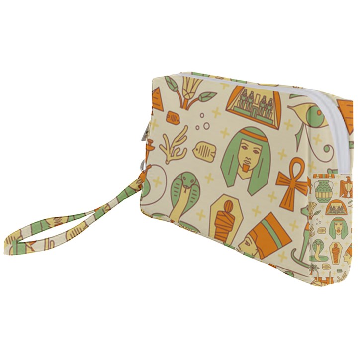 Egypt Seamless Pattern Wristlet Pouch Bag (Small)