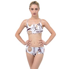 Africa Doodle Set Layered Top Bikini Set