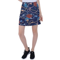 Vector Illustration Seamless Pattern With Corals Animal Trasure Marine Motif Sailor Mood Design Naut Tennis Skirt by Wegoenart