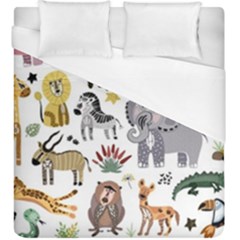 Cartoon African Animals Duvet Cover (king Size) by Wegoenart