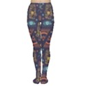 Trendy African Maya Seamless Pattern With Doodle Hand Drawn Ancient Objects Tights View1