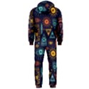 Trendy African Maya Seamless Pattern With Doodle Hand Drawn Ancient Objects Hooded Jumpsuit (Men)  View2