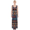 Bohemian Ethnic Seamless Pattern With Tribal Stripes Thigh Split Maxi Dress View1