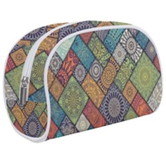 Diagonal Floral Tiles Pattern Makeup Case (medium) by Wegoenart