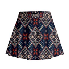 Ukrainian Folk Seamless Pattern Ornament Mini Flare Skirt by Wegoenart