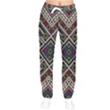 Zentangle Style Geometric Ornament Pattern Women velvet Drawstring Pants View1