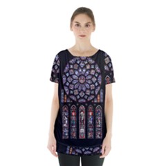Chartres Cathedral Notre Dame De Paris Amiens Cath Stained Glass Skirt Hem Sports Top by Wegoenart