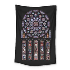 Chartres Cathedral Notre Dame De Paris Amiens Cath Stained Glass Small Tapestry by Wegoenart