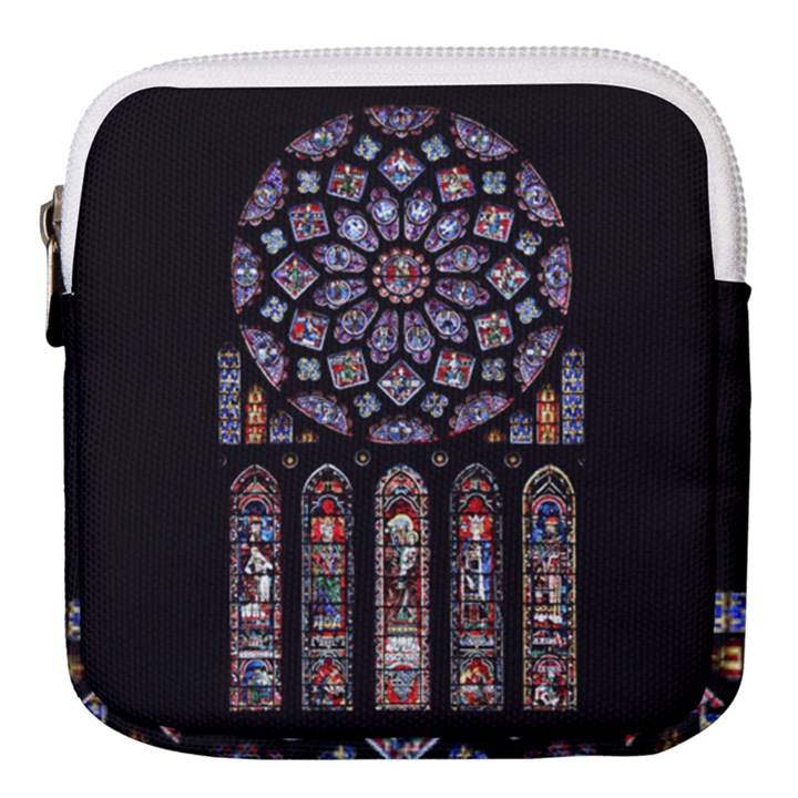 Chartres Cathedral Notre Dame De Paris Amiens Cath Stained Glass Mini Square Pouch