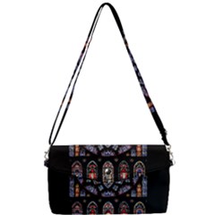 Chartres Cathedral Notre Dame De Paris Amiens Cath Stained Glass Removable Strap Clutch Bag by Wegoenart