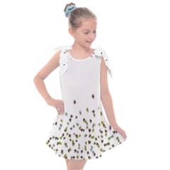 Multicolor Leaves Motif Pattern Print Kids  Tie Up Tunic Dress by dflcprintsclothing