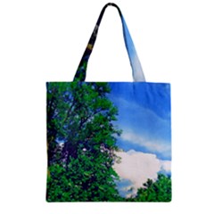 The Deep Blue Sky Zipper Grocery Tote Bag