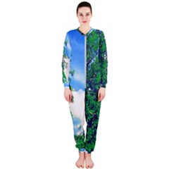 The Deep Blue Sky Onepiece Jumpsuit (ladies)  by Fractalsandkaleidoscopes