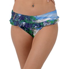 The Deep Blue Sky Frill Bikini Bottom by Fractalsandkaleidoscopes