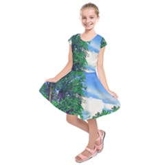 The Deep Blue Sky Kids  Short Sleeve Dress by Fractalsandkaleidoscopes