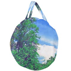 The Deep Blue Sky Giant Round Zipper Tote by Fractalsandkaleidoscopes
