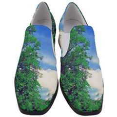 The Deep Blue Sky Women Slip On Heel Loafers by Fractalsandkaleidoscopes