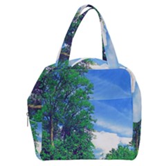 The Deep Blue Sky Boxy Hand Bag by Fractalsandkaleidoscopes