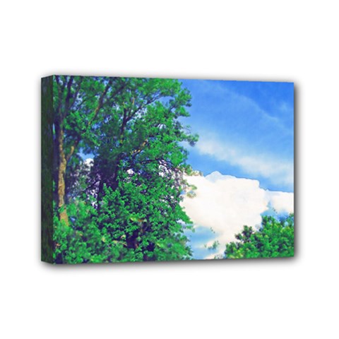 The Deep Blue Sky Mini Canvas 7  X 5  (stretched) by Fractalsandkaleidoscopes