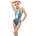 The Deep Blue Sky Plunging Cut Out Swimsuit View1