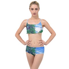 The Deep Blue Sky Layered Top Bikini Set by Fractalsandkaleidoscopes